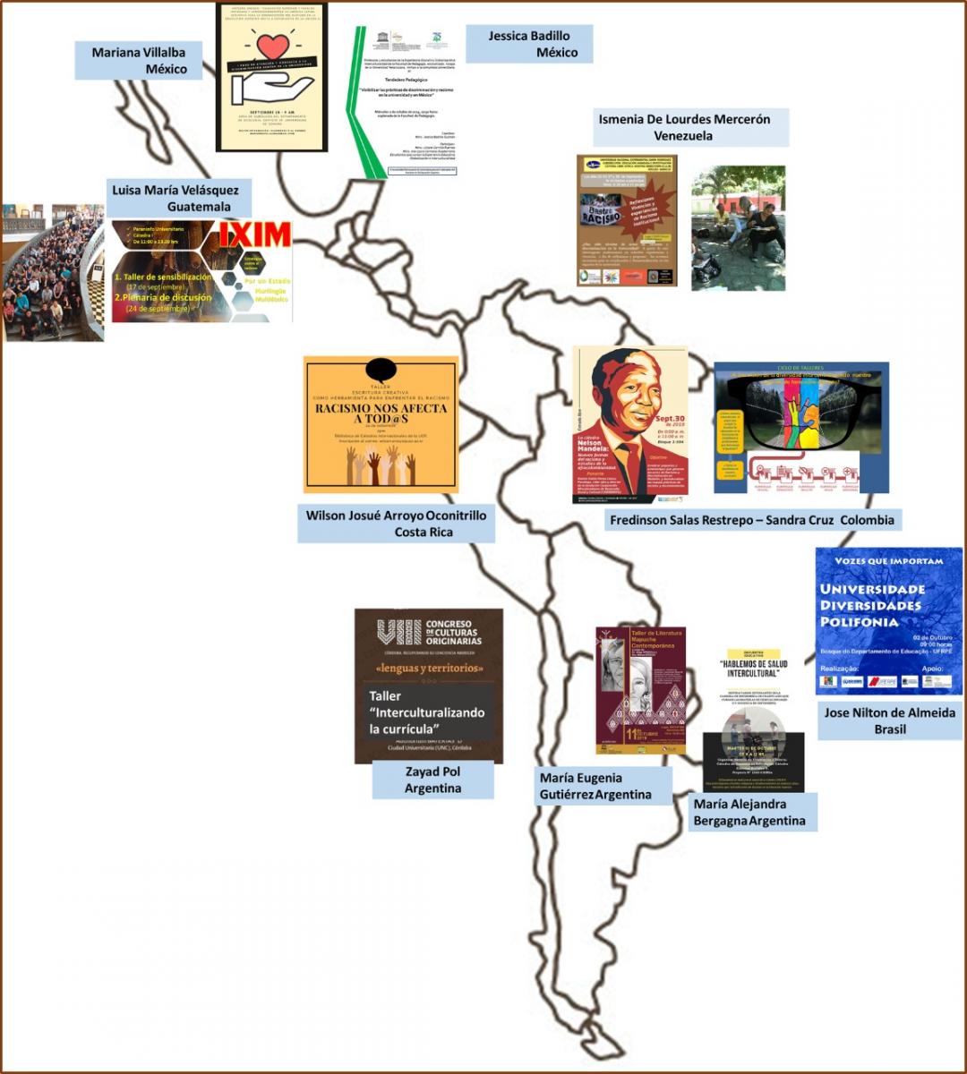 arte com países em que a atividade será realizada