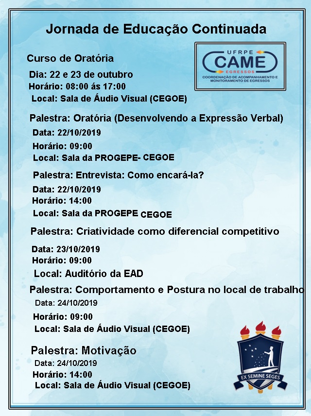 programação do evento