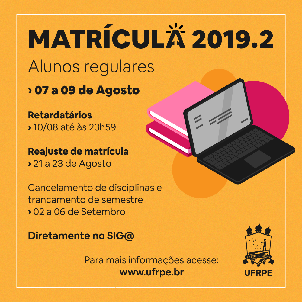 banner com informes da matrícula